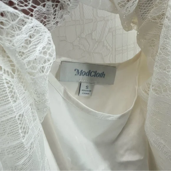 ModCloth | NWT Women’s S Small Maven Honeymoon Shift Dress Ivory Lace - Picture 7 of 8